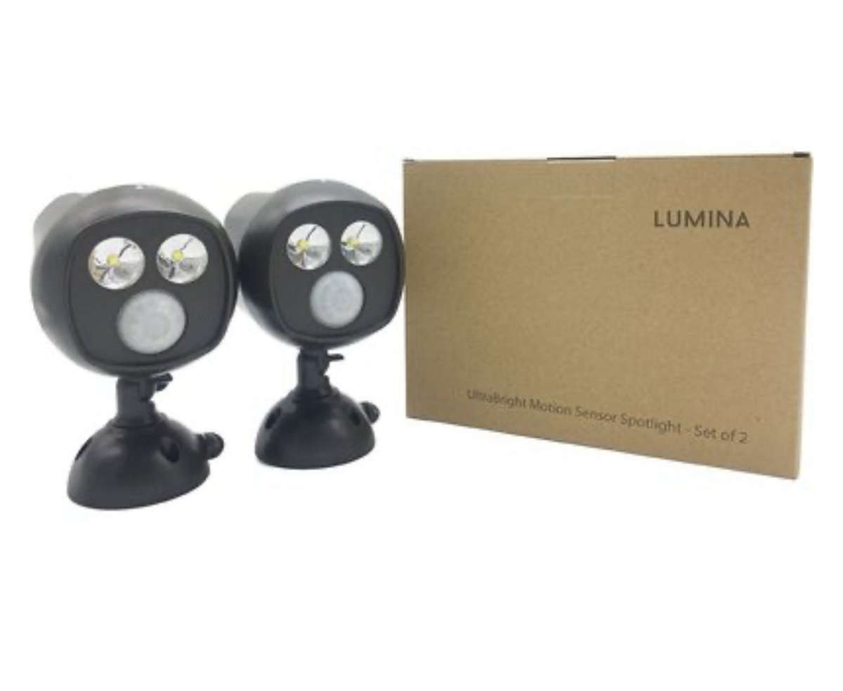 Lumina UltraBright Motion Sensor Spotlight - Set of 2