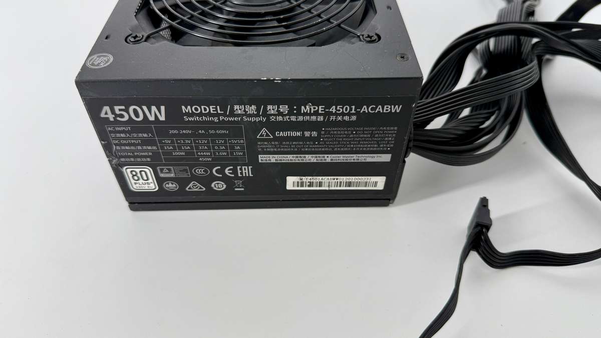 Cooler Master MWE 450 (MPE-4501-ACABW) 450w Power Supply. A Grade Unit