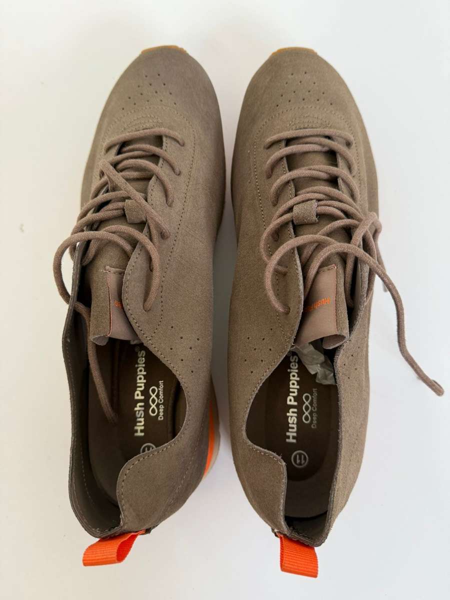 Hush Puppies Hogie Taupe Microfibre Leather - UK 11