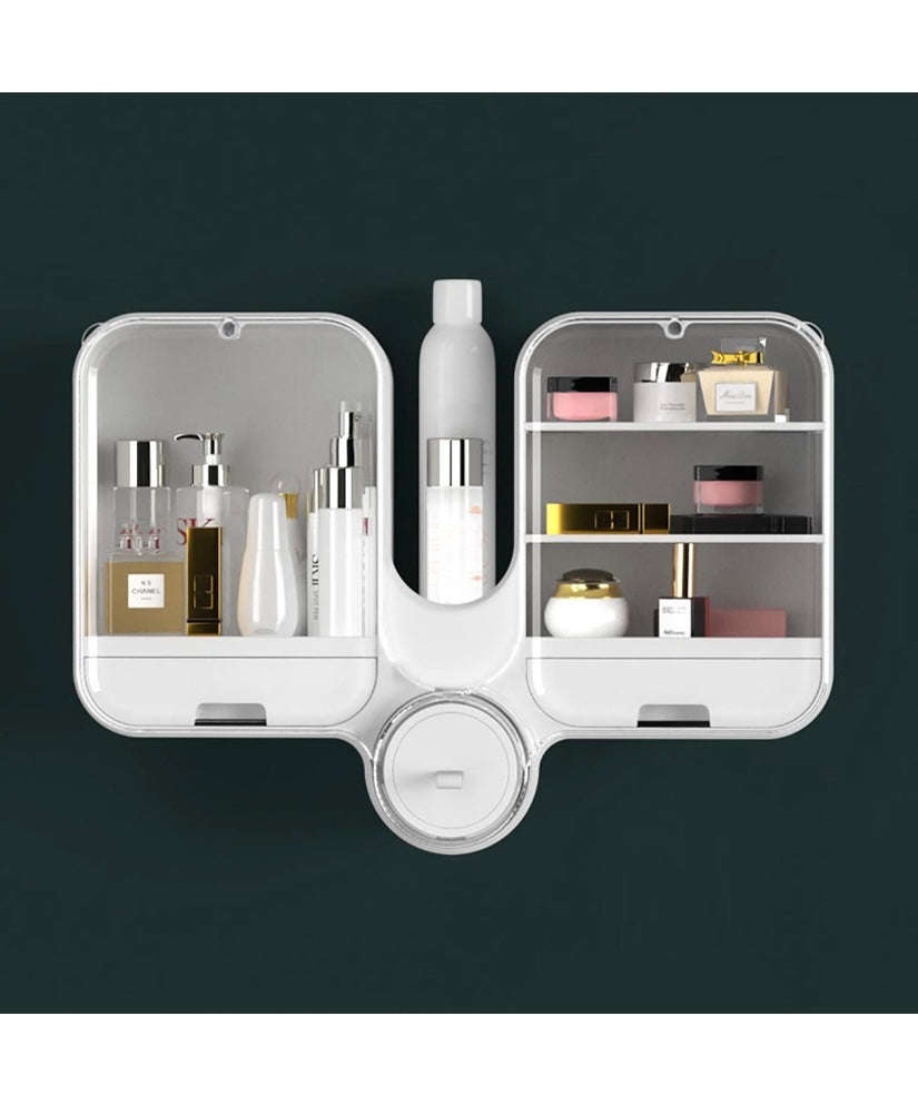 Styleberry Wall Mounted Double Door Cosmetic Storage Organiser - White