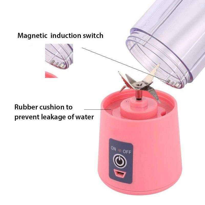 Portable Smoothie Blender, Juicer Food Processor USB Rechargeable (Only Pink)