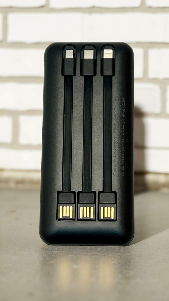 20000 mAH Power Bank With Built In Cables And Flashlight