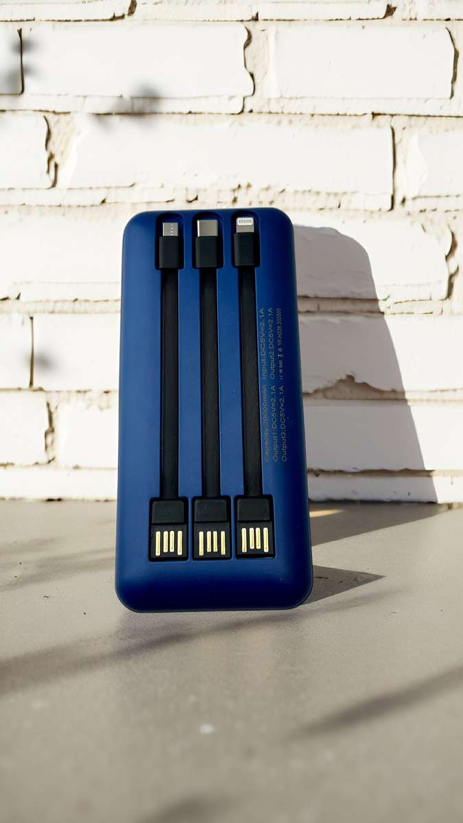 20000 mAH Power Bank With Built In Cables And Flashlight