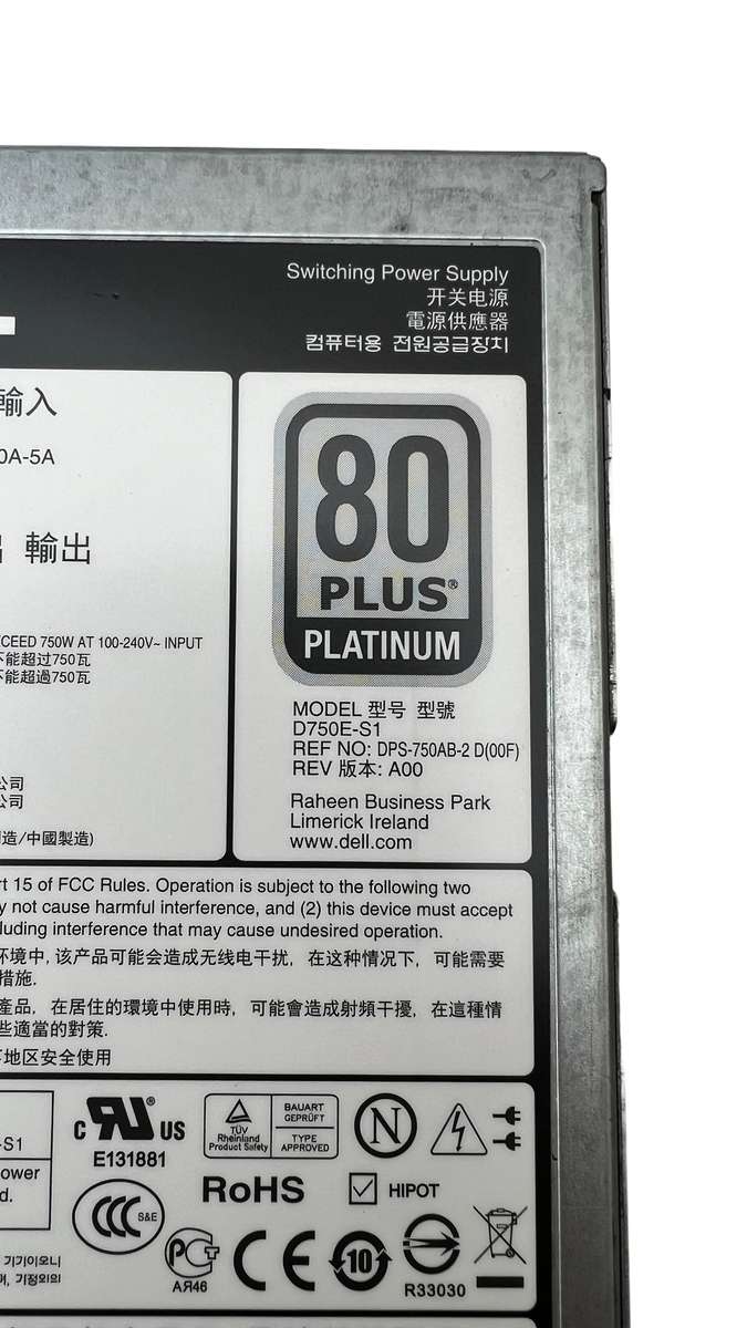 Dell D750E-S1 750Watt Power Supply for Poweredge Server