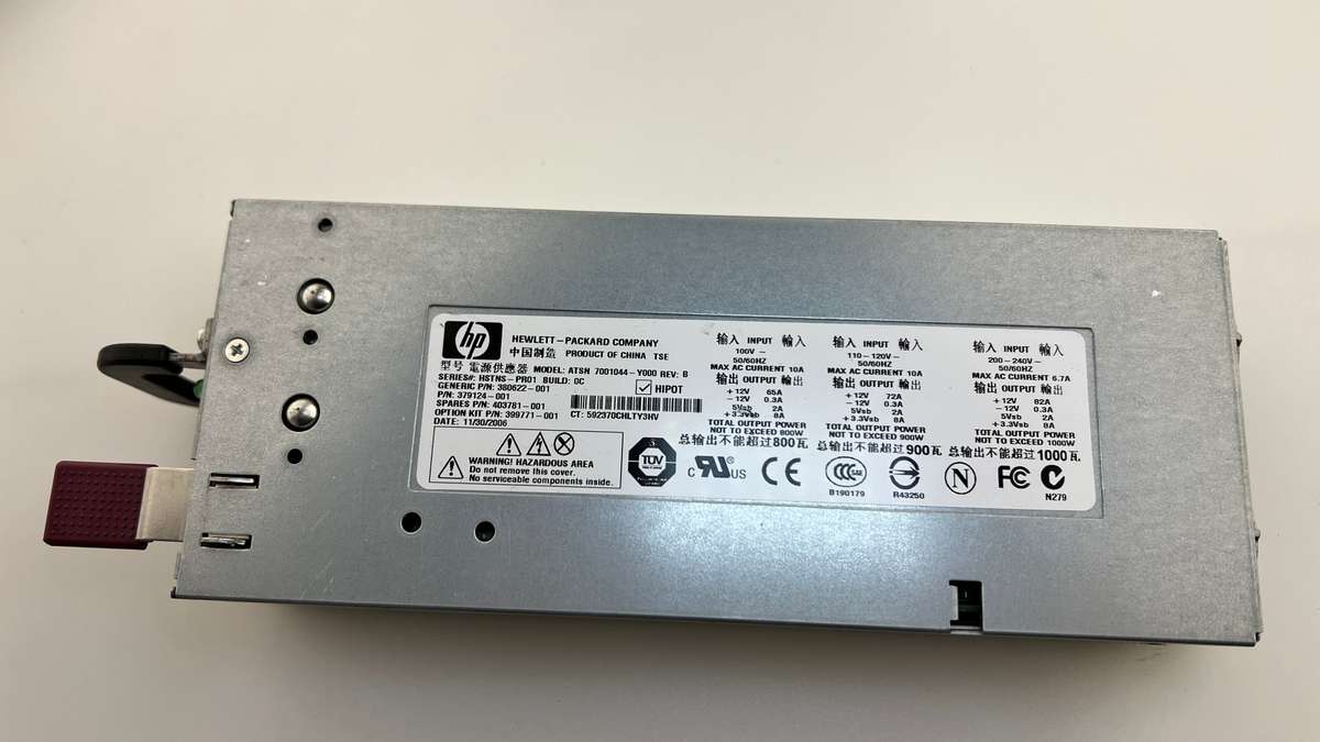 HP ATSN-7001044-Y000 1000Watt PSU For Proliant ML350 ML370 DL380 DL385P