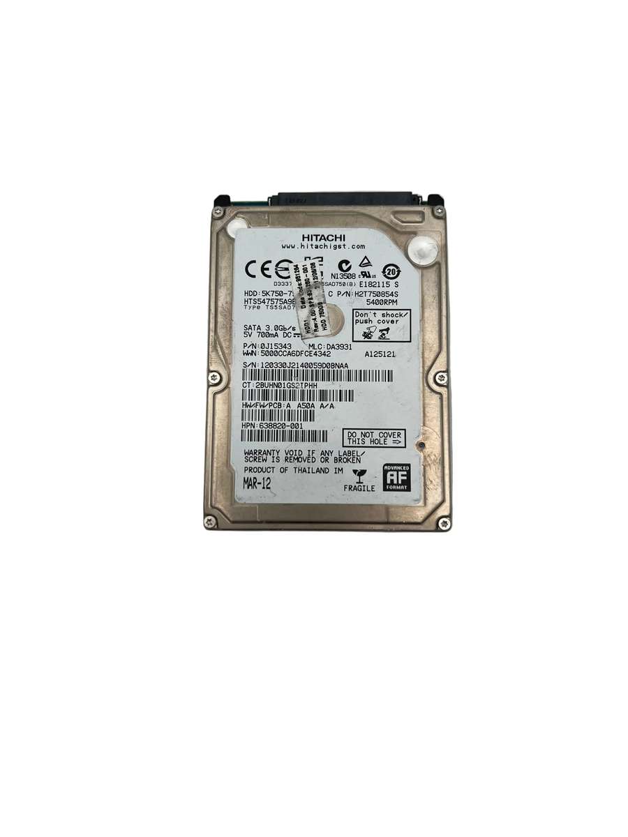 Hitachi 2.5' 750GB HDD (test results in images)