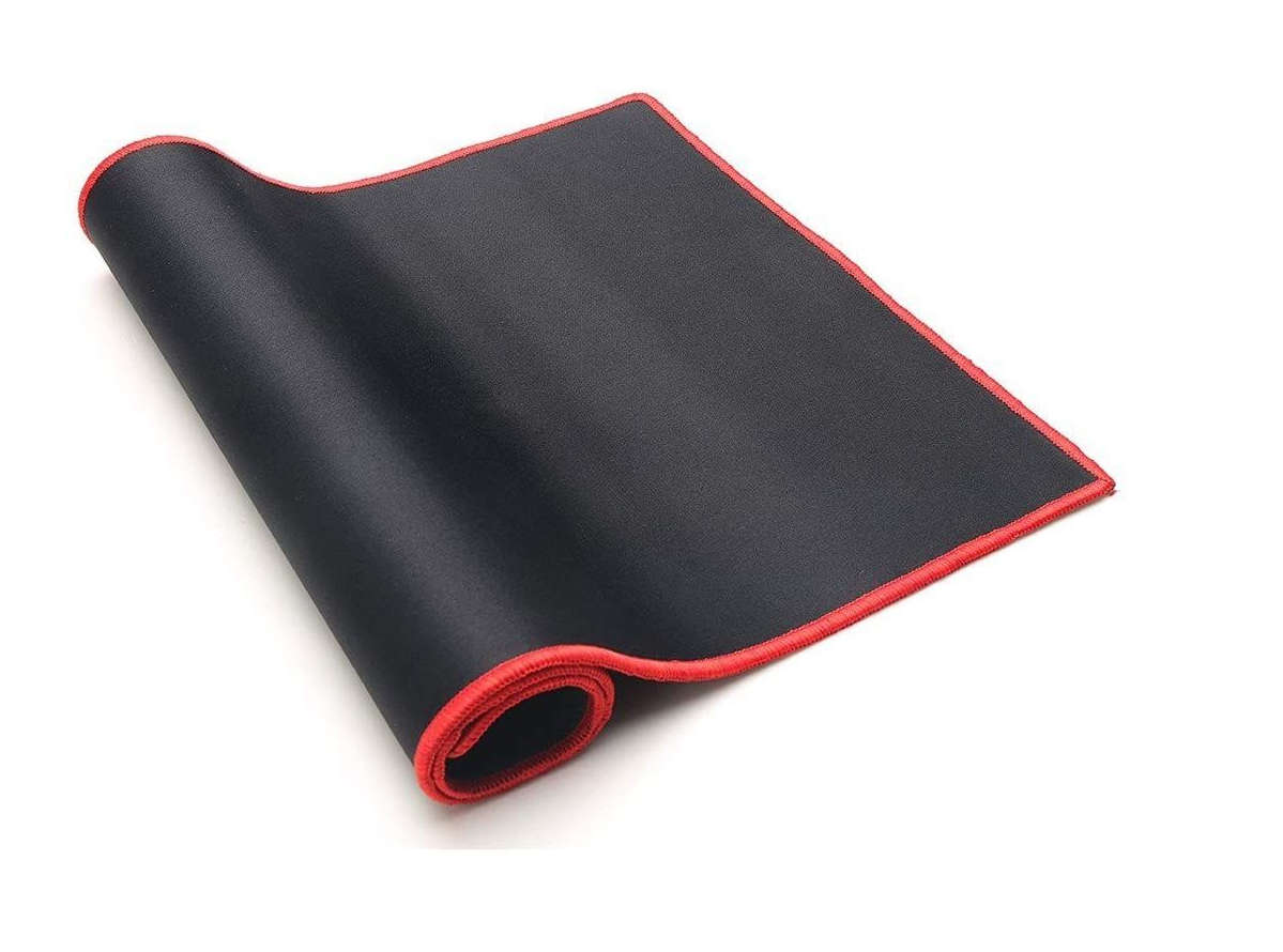 Mouse Pad -Extra Large Non Slip - Black with Red Trim