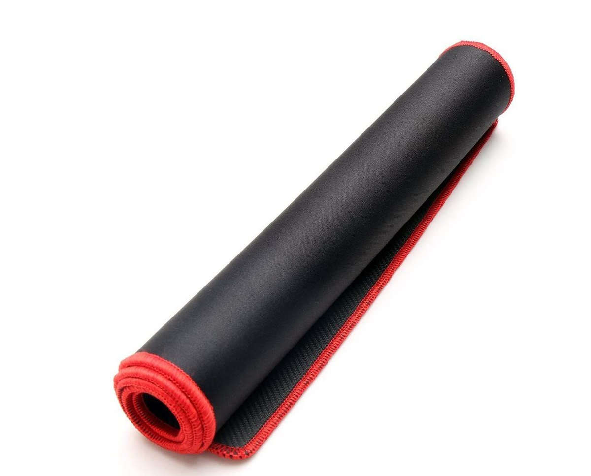 Mouse Pad -Extra Large Non Slip - Black with Red Trim
