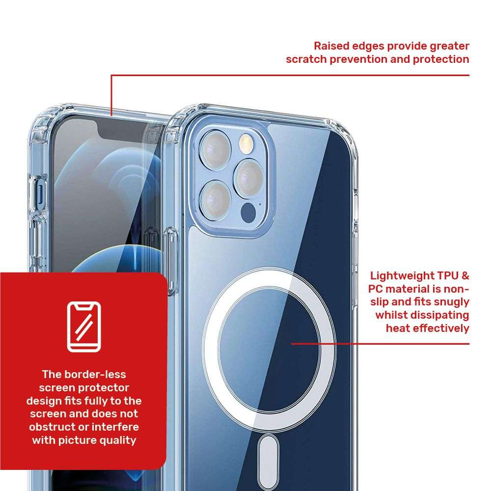 Ntech Magsafe iPhone 12 Mini Case Cover with 2 Screen Protectors