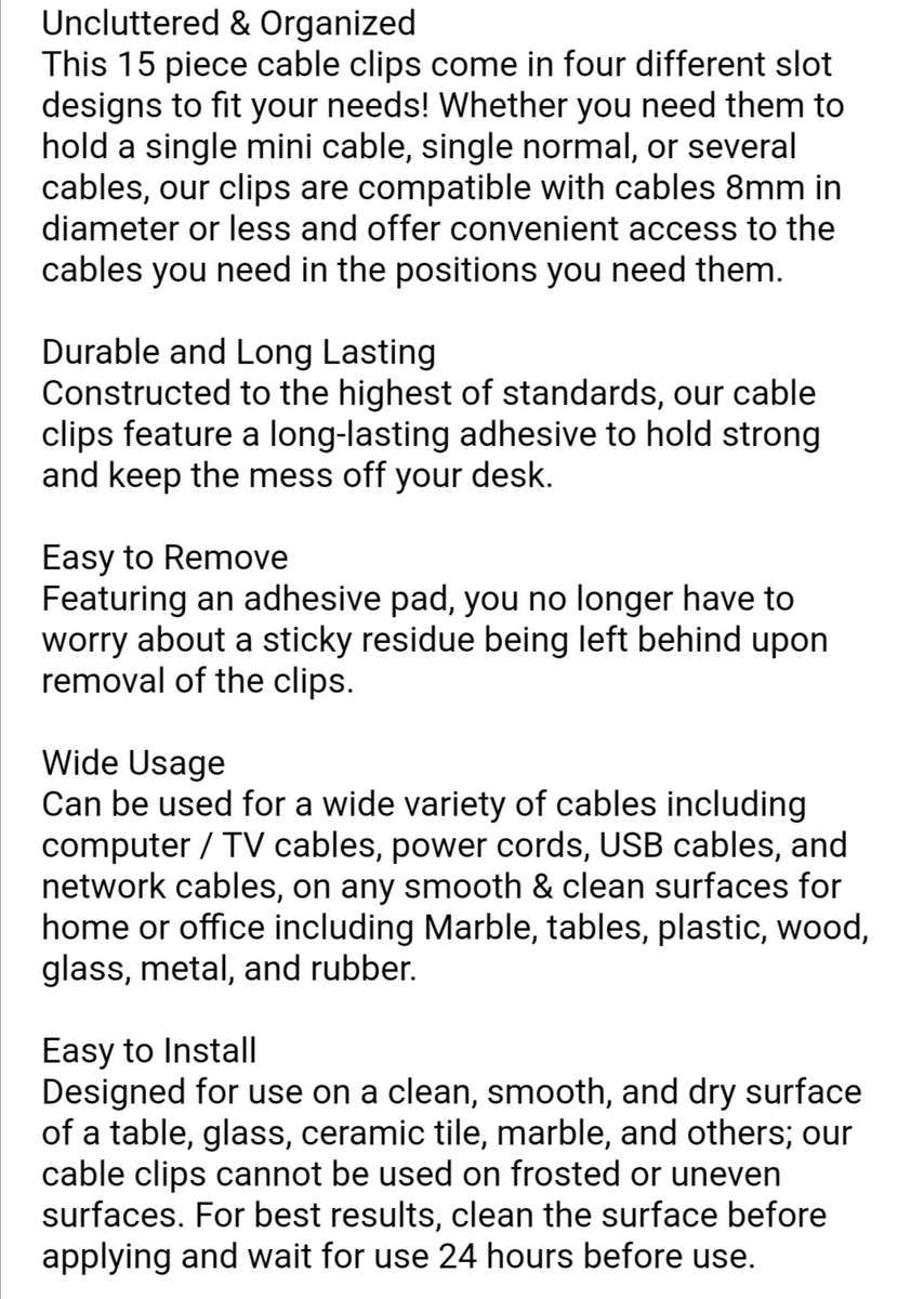 Cable Clip Organizer