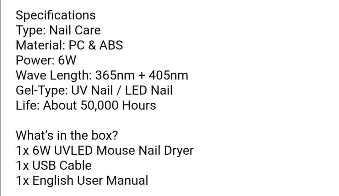 Portable Mini Nail Curing Lamp. 6w UV LED.