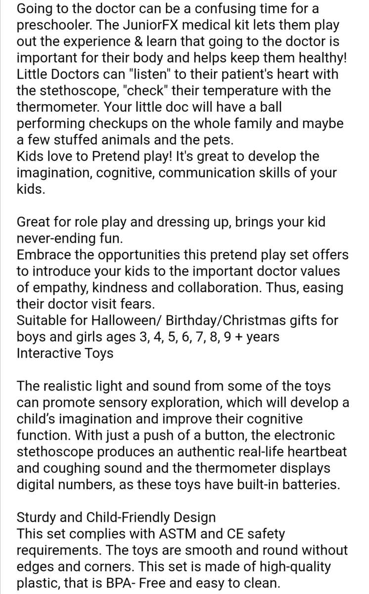 Childrens Play Doctor Set