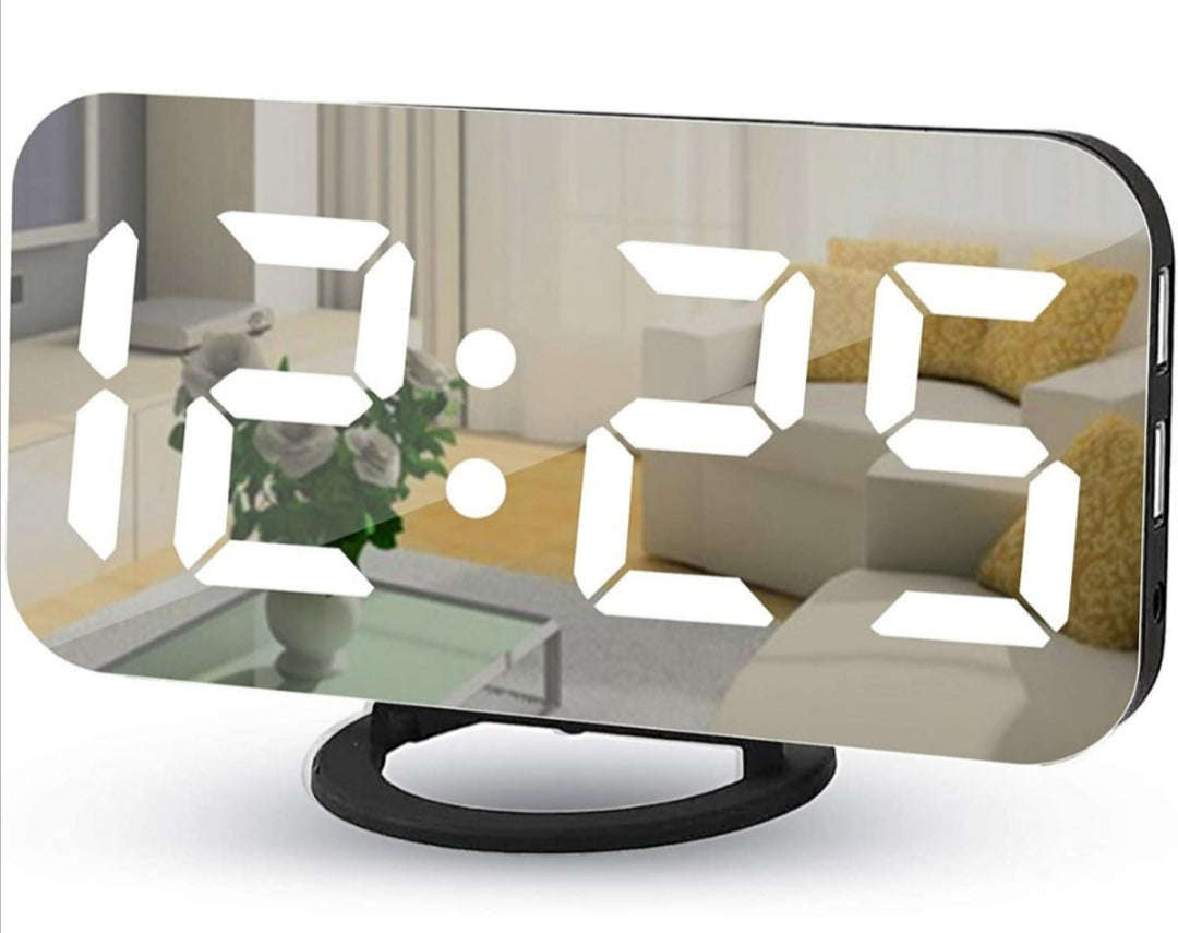 7'' LED Electronic Mirror Alarm Clock (Slight Scratches-Open Box Unit) Price marked down