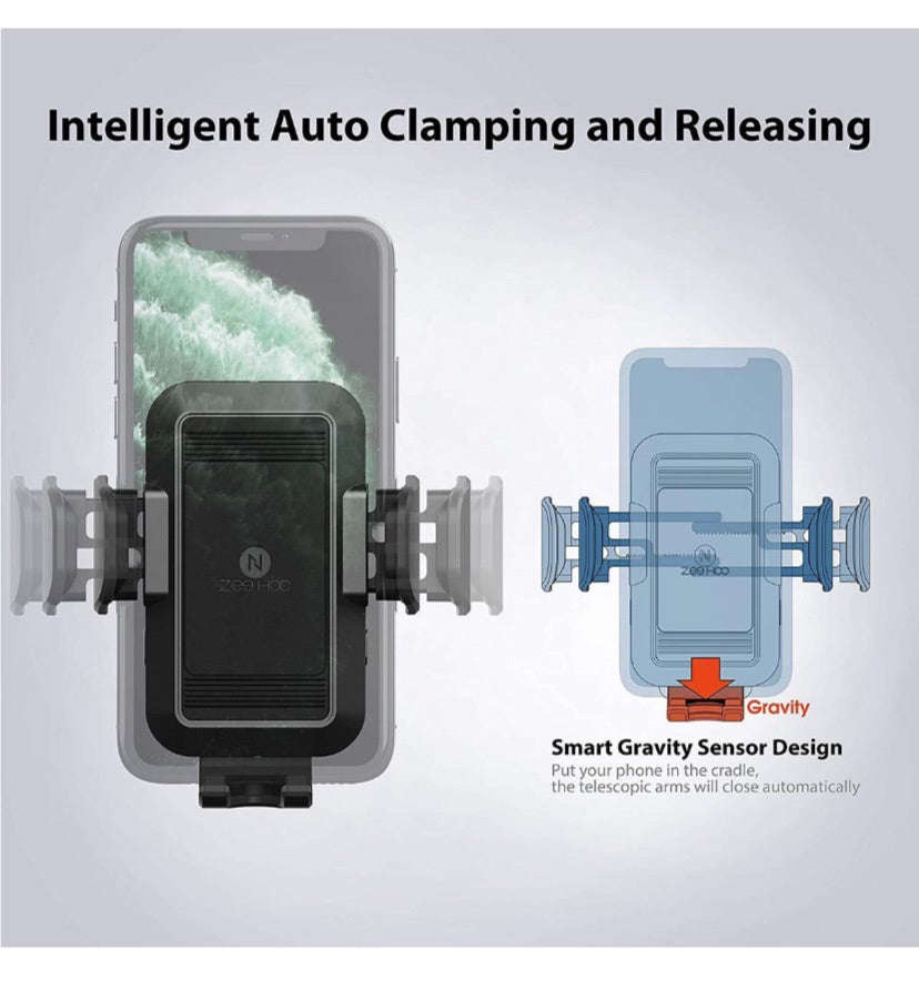 Automatic Car Phone Mount, USB or Battery Powered