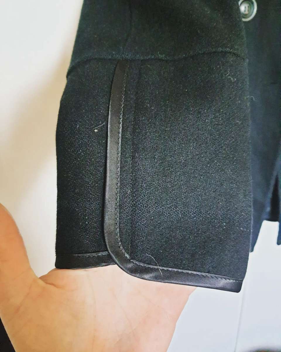 Wool blend black jacket with satin detail - 38 / Black / KooKai