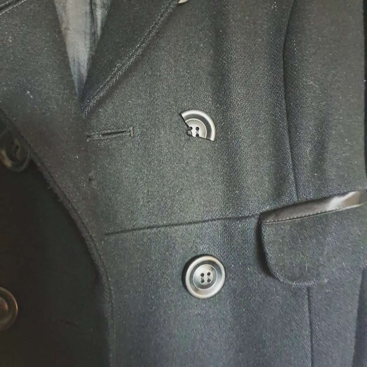 Wool blend black jacket with satin detail - 38 / Black / KooKai