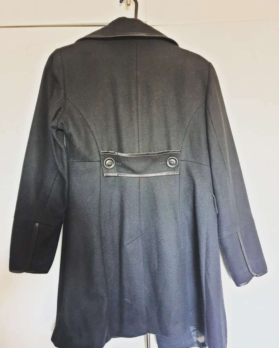 Wool blend black jacket with satin detail - 38 / Black / KooKai