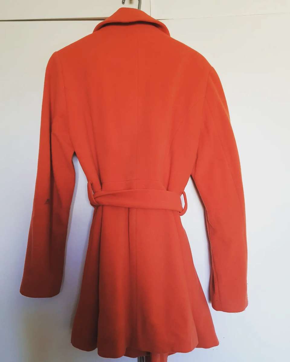 Orange belted wool jacket - M / Orange / Pietro Filipi