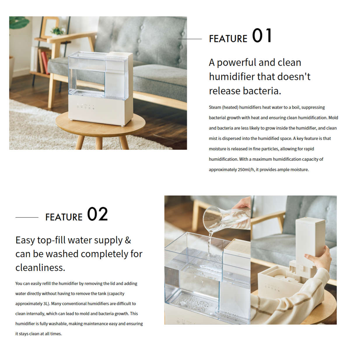 Crystal Aire 3.5L Steam Humidifier