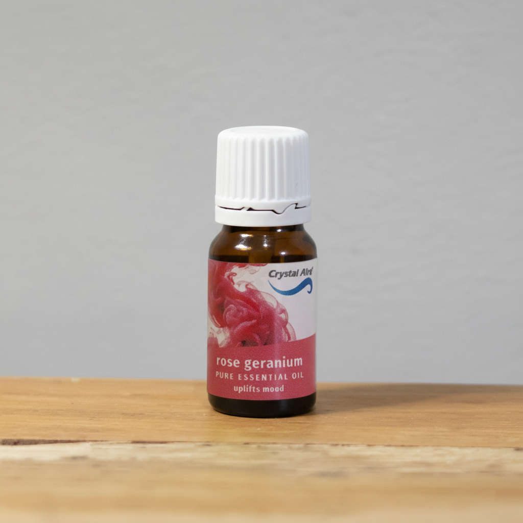 Crystal Aire Rose Geranium 10ml Essential Oil - Uplifts Mood & More (10ml)