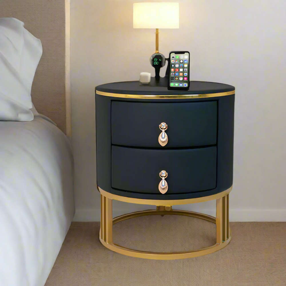 Amora Rounded Leather Pedestal