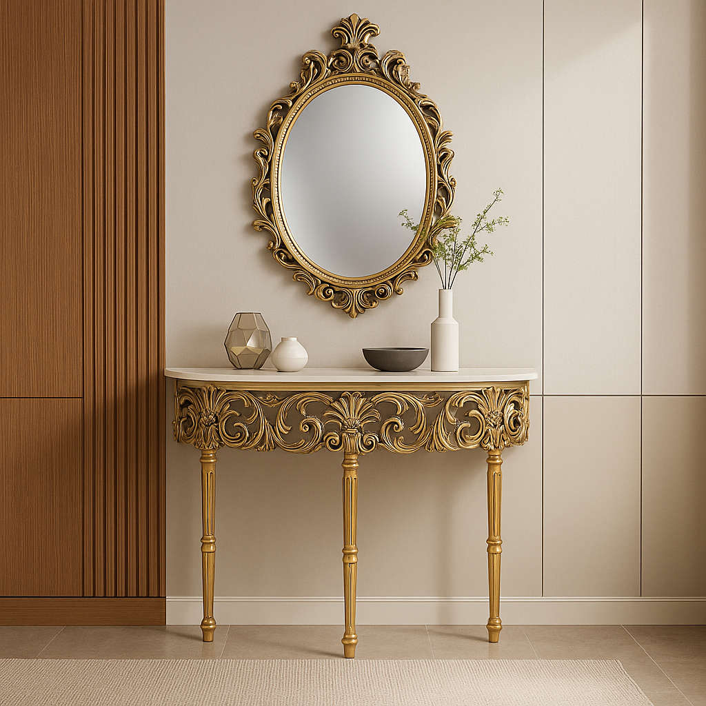 Victorian Console Table And Mirror