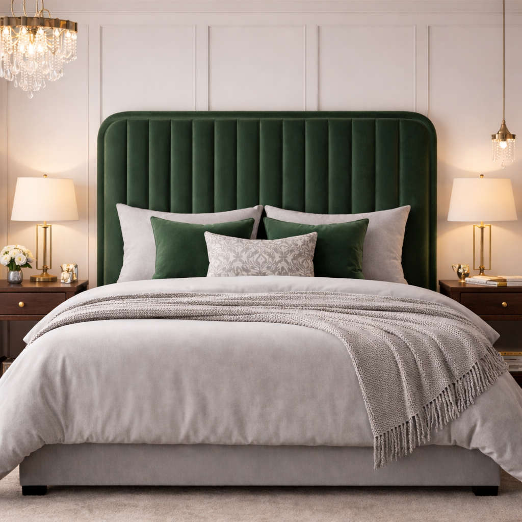 Bodina Channel Velvet Tufted Headboard