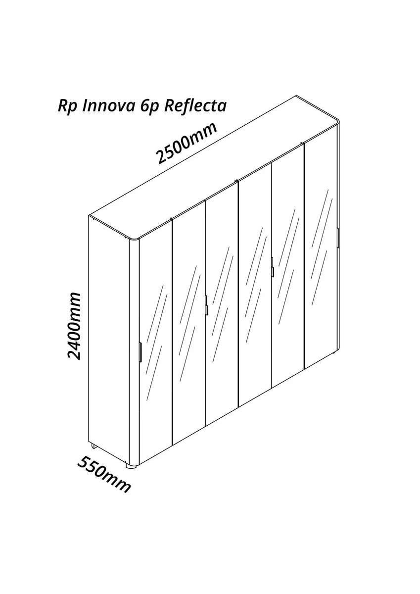 Innova 6-Door Reflecta Wardrobe