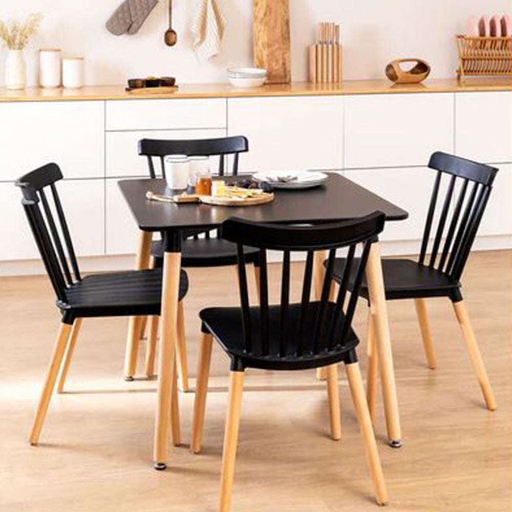 Marvella 5 Piece Black Dining Set