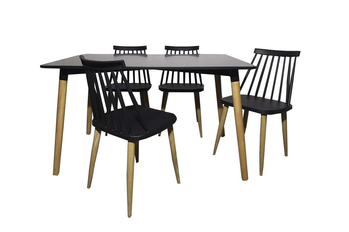 Marvella 5 Piece Black Dining Set
