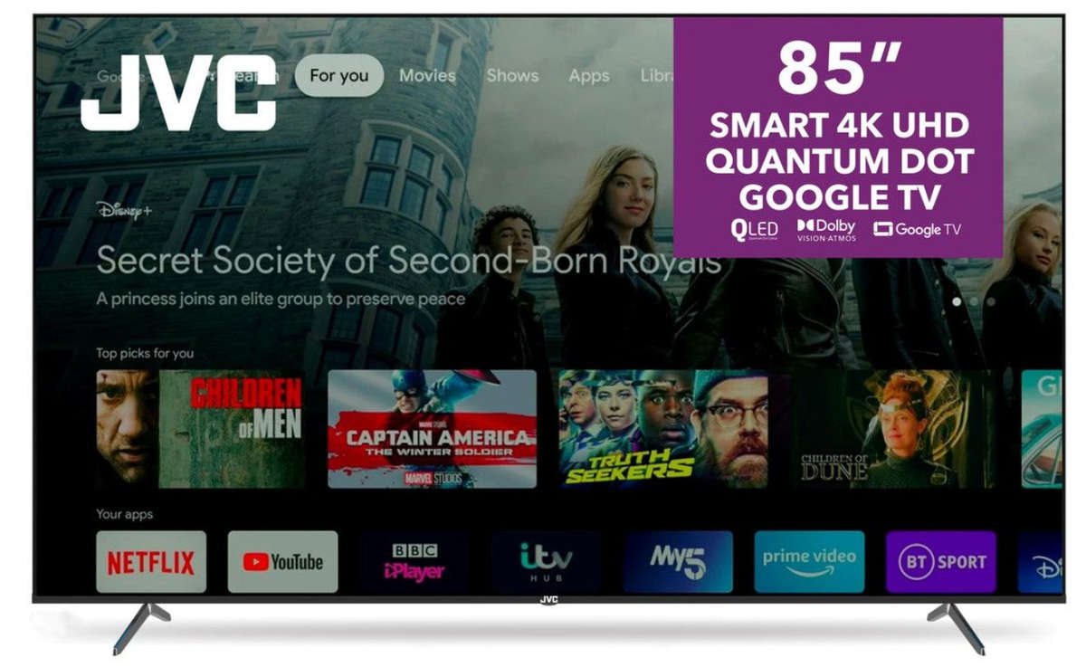 JVC 85 QLED Google Smart TV