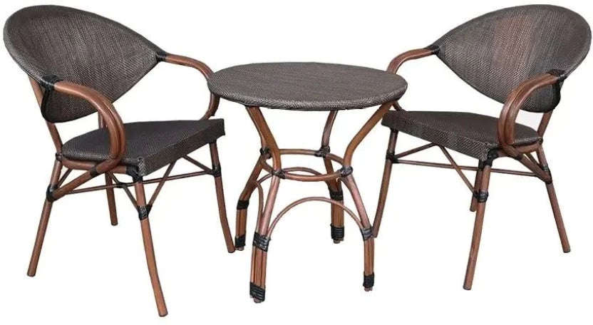 Rustic Outdoor Bistro Set (1 Table + 2 Chairs)