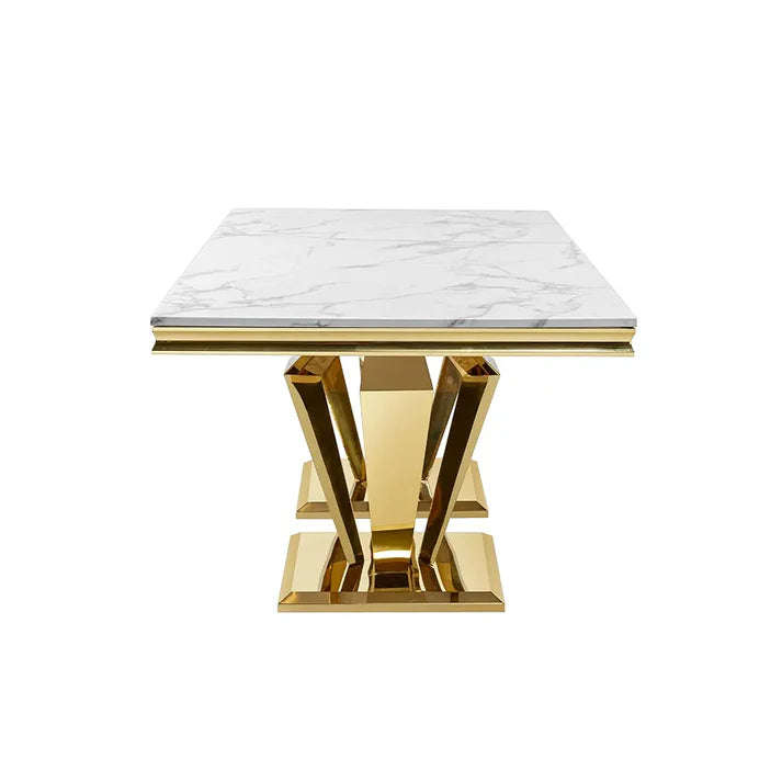 Bellvara Marble & Gold Dining Table