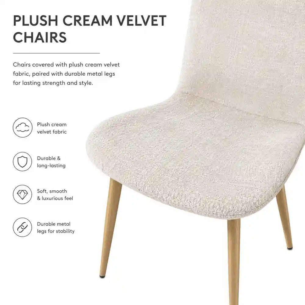 Oslo 5pc Dining Set Beige-Light Oak