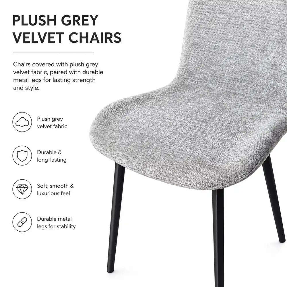 Oslo 5pc Dining Set Black-Grey