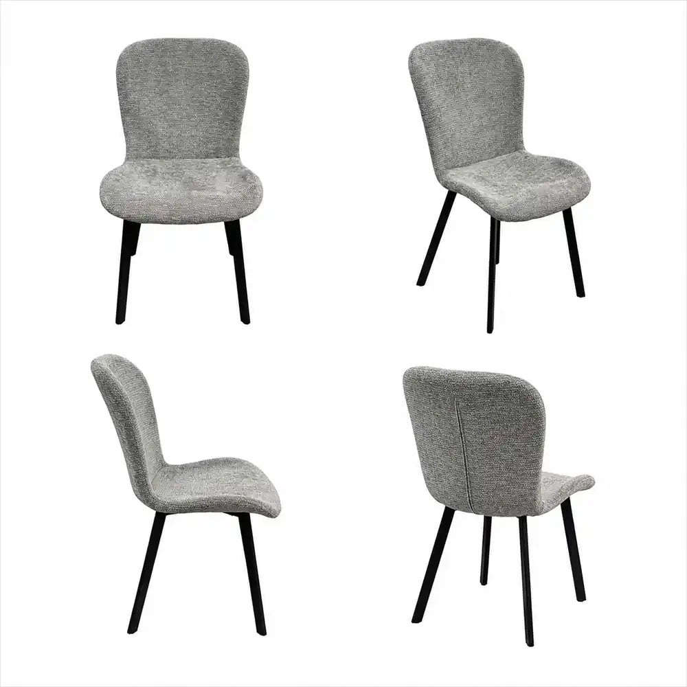 Oslo 5pc Dining Set Black-Grey