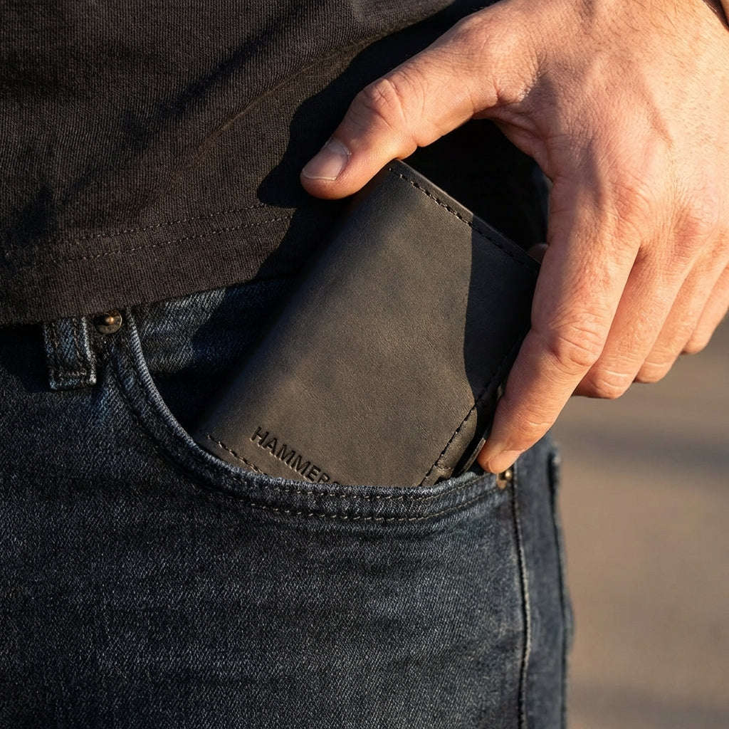 Reptronic Hammer&Hide Genuine Saddle Leather Pop-up Wallet