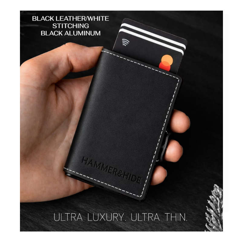 Reptronic Hammer&Hide Genuine Saddle Leather Pop-up Wallet