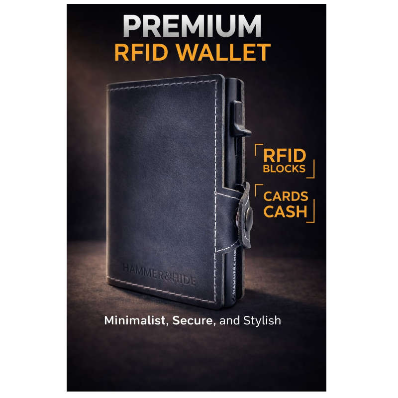 Reptronic Hammer&Hide Genuine Saddle Leather Pop-up Wallet