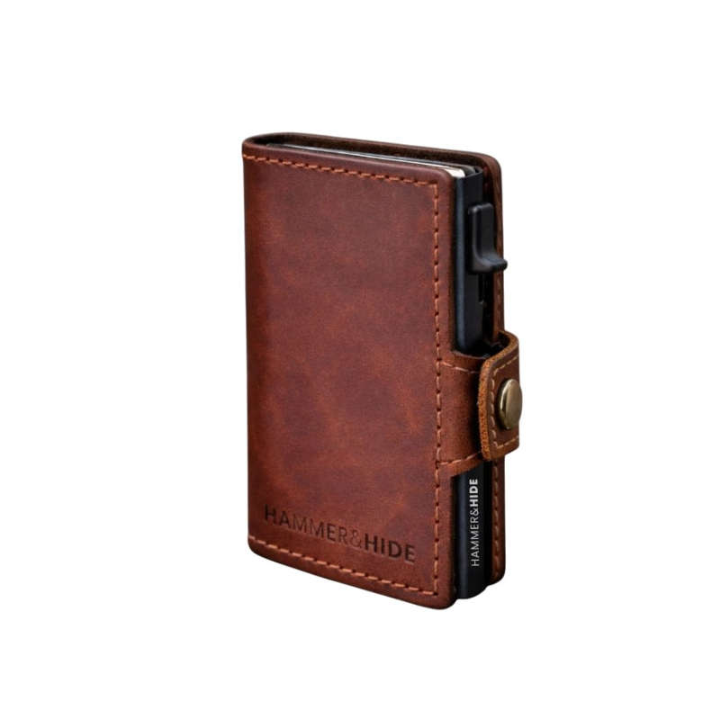 Reptronic Hammer&Hide Genuine Saddle Leather Pop-up Wallet