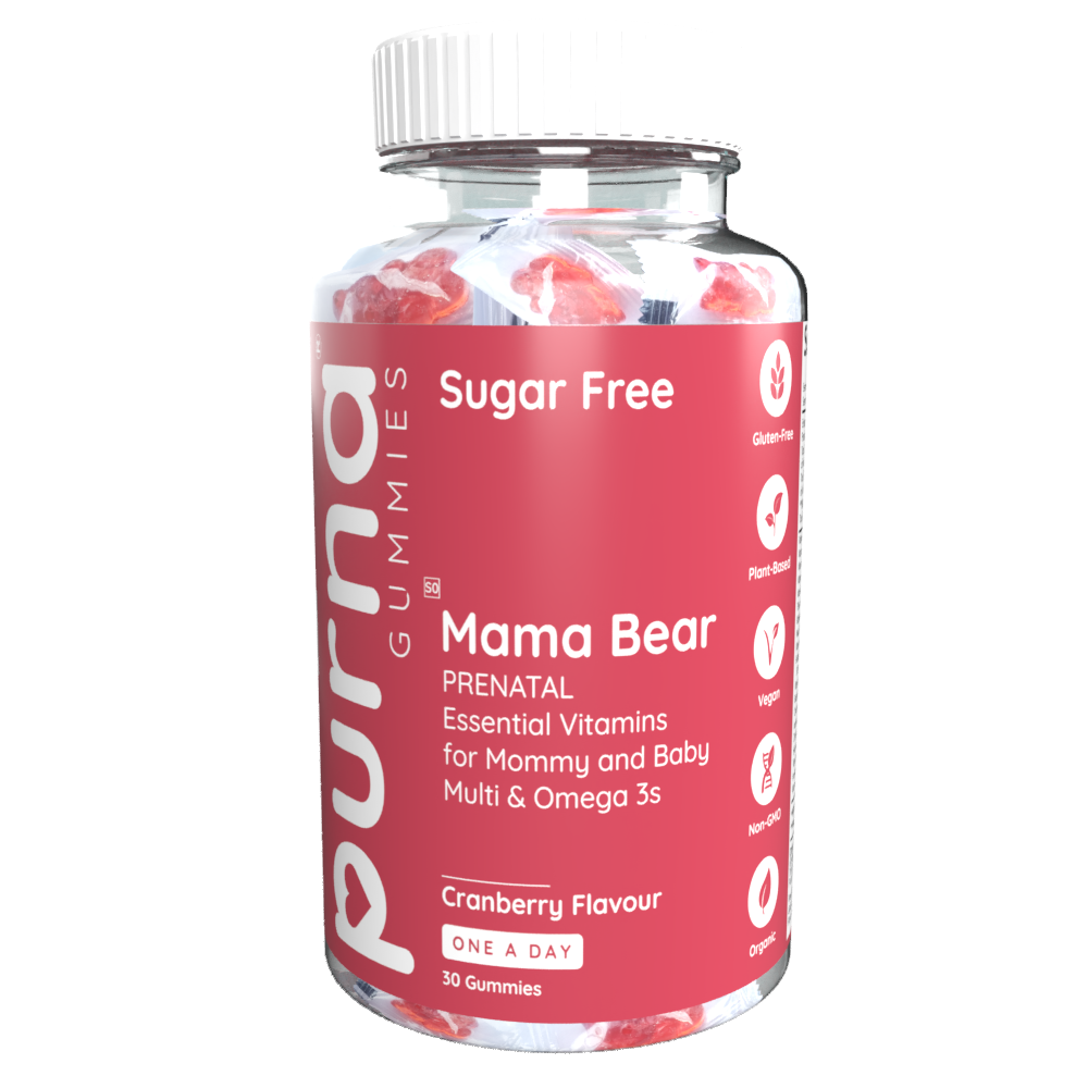 Vita-Aid Purna Mama Bear Prenatal Sugar Free Cranberry flavour Gummies 30s