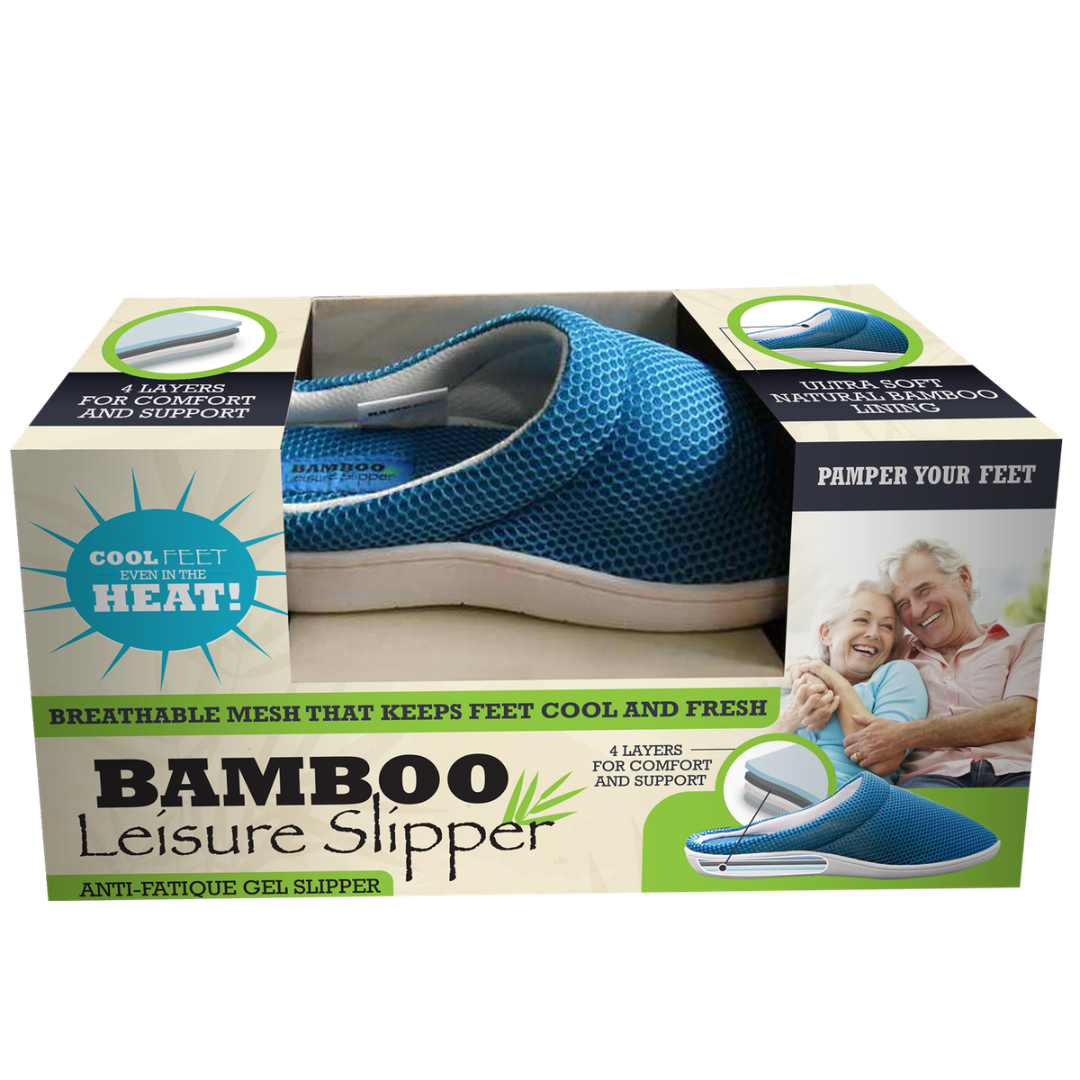 Bamboo Leisure Slipper - BLUE / XL