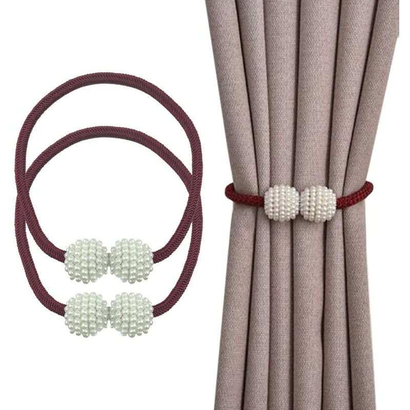 Pack of 2 Magnetic Curtain Tiebacks-Purple