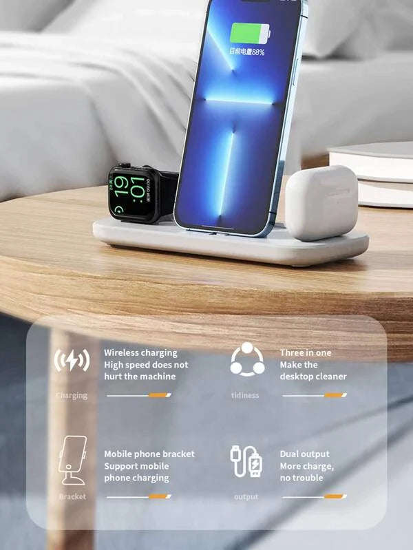 3 in 1 - 10W Charger Stand For IPhone-WHITE