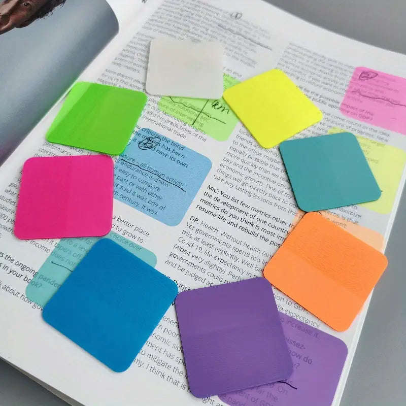 Transparent Coloured Sticky Notes 8 x 20pc