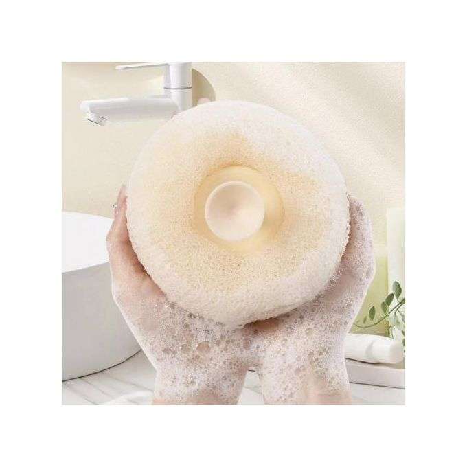 Body Loofahs  Shower Bath Exfoliating Scrubbers with Suction Cup - White