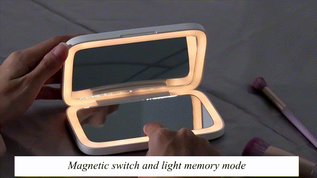 Rechargeable LED Makeup Mirror  DualSided with 5X Magnification - White