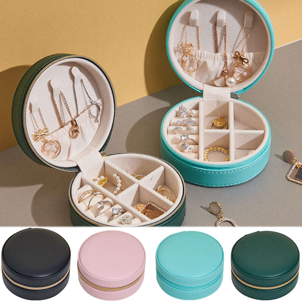 Portable Round Jewellery Organizer-Pink