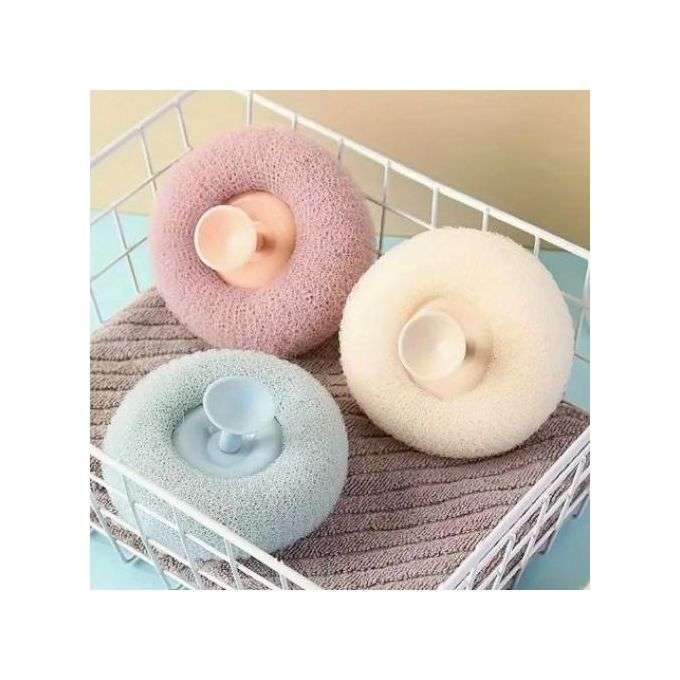Body Loofahs  Shower Bath Exfoliating Scrubbers with Suction Cup - White