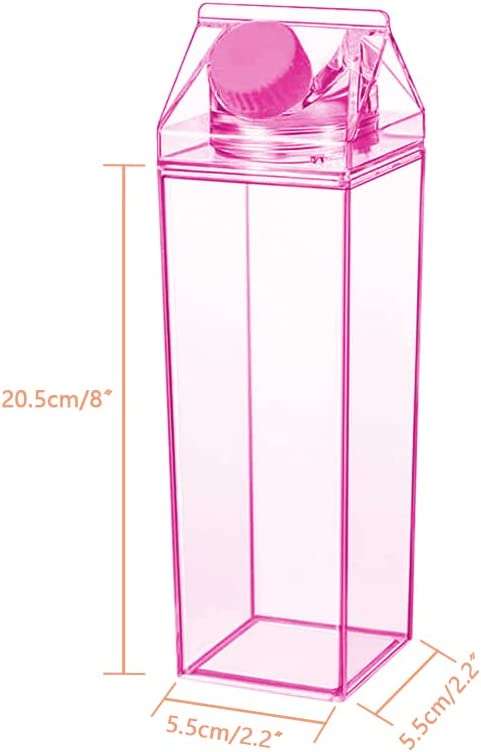 Fun Milk Carton Water Bottle - Colour 500ml/Black